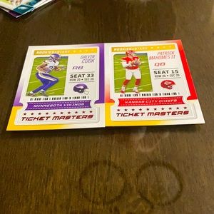 Rookies and stars ticket masters football cards